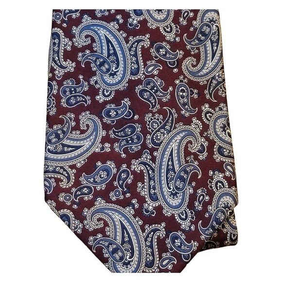 Vintage Bert Pulitzer Mens Formal Neck Tie Maroon All Silk Made in USA - Picture 3 of 6